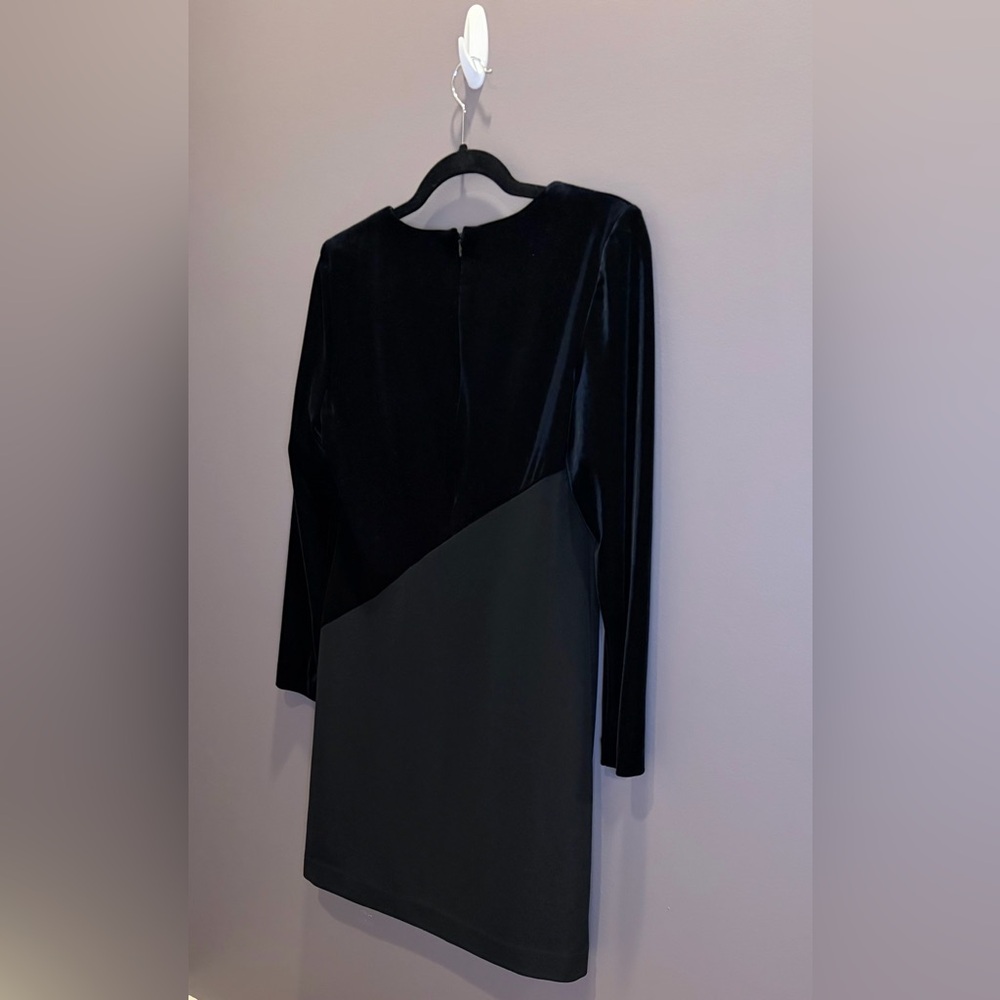 Vintage Positive Attitude Black Velvet Panel Shift Dress | Petite Small | - Picture 3 of 6